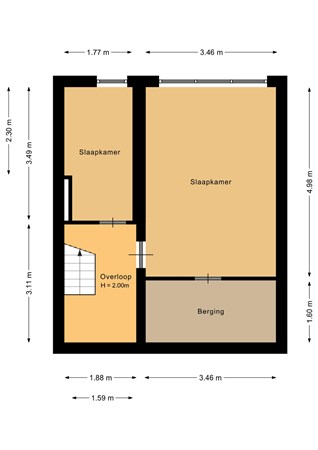 Floorplan - Gordelweg 194D, 3038 GJ Rotterdam